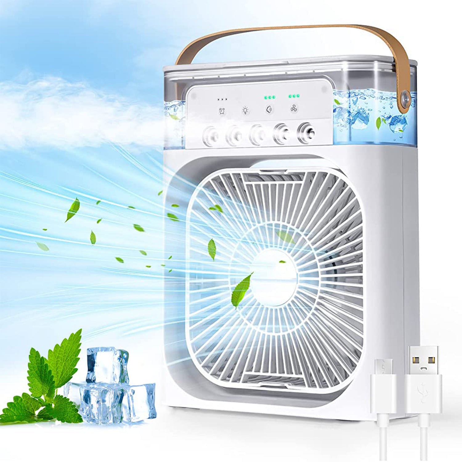 Portable Air Conditioner Fan 7 Color Changing Light (Big  1 Pc) Portable Air Conditioner Fan 7 Color Changing Light (Big  1 Pc)